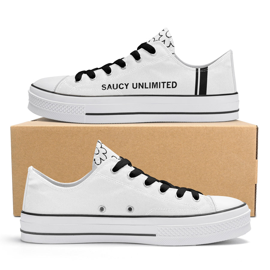 White Saucy Unlimited Classic Low Top Canvas Shoes