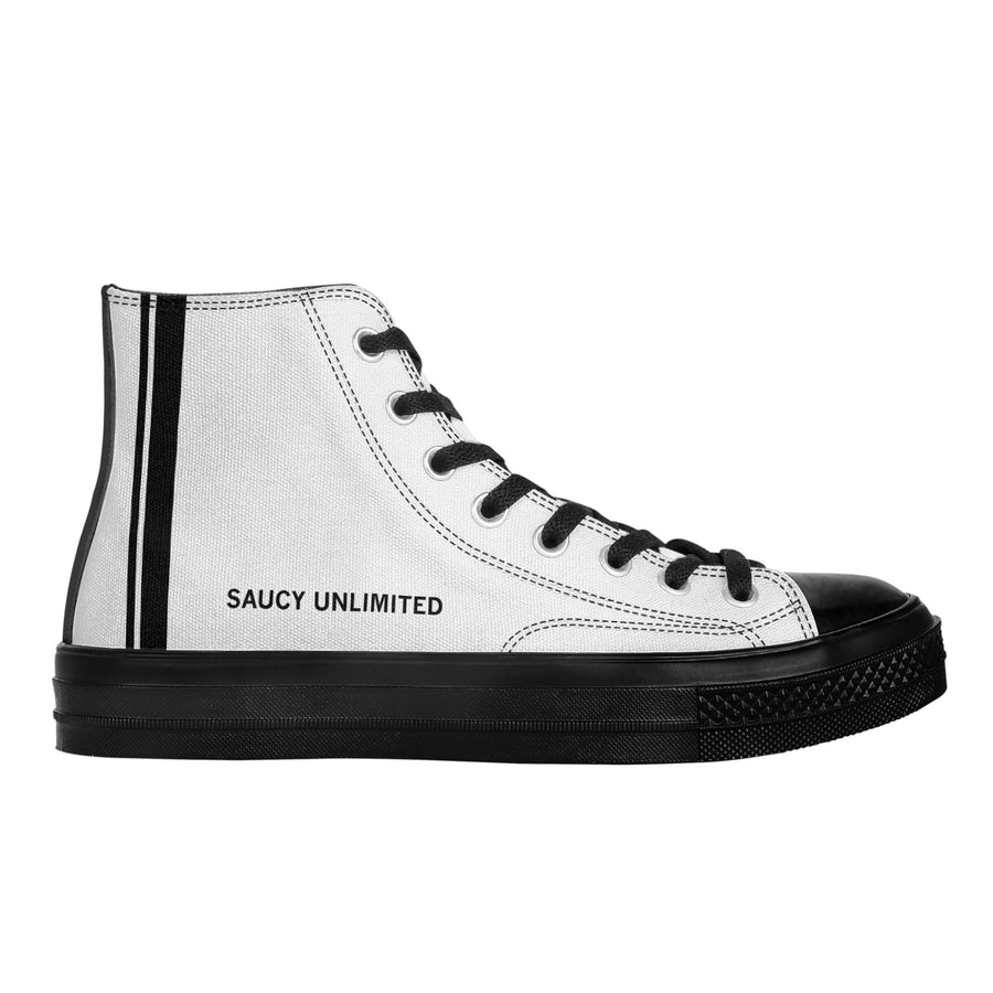 White Saucy Unlimited High Top Canvas Shoes