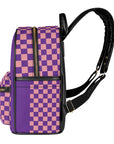 Saucy Unlimited Pink & Purple Checker Mini Backpack / Purse, Pink Logo