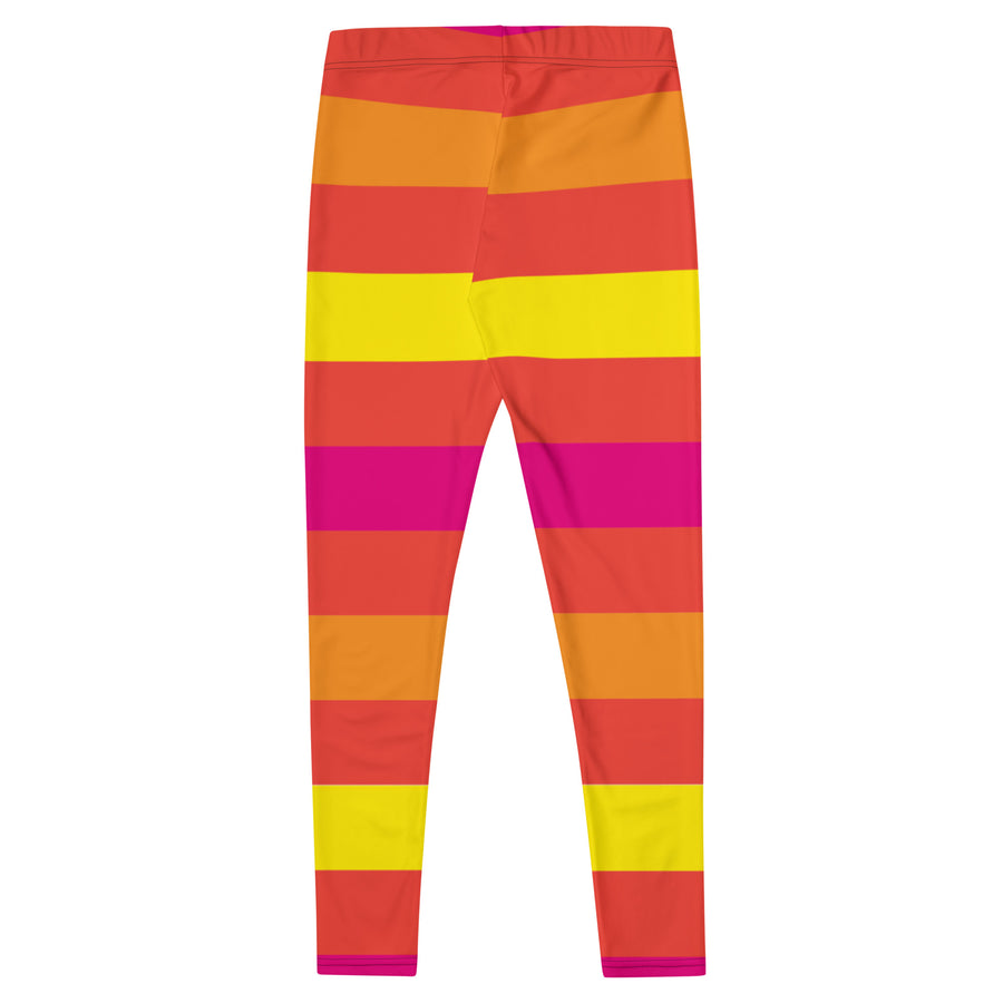 Saucy Unlimited Pink, Orange, Light Orange & Yellow Stripes Leggings