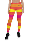 Saucy Unlimited Pink, Orange, Light Orange & Yellow Stripes Leggings