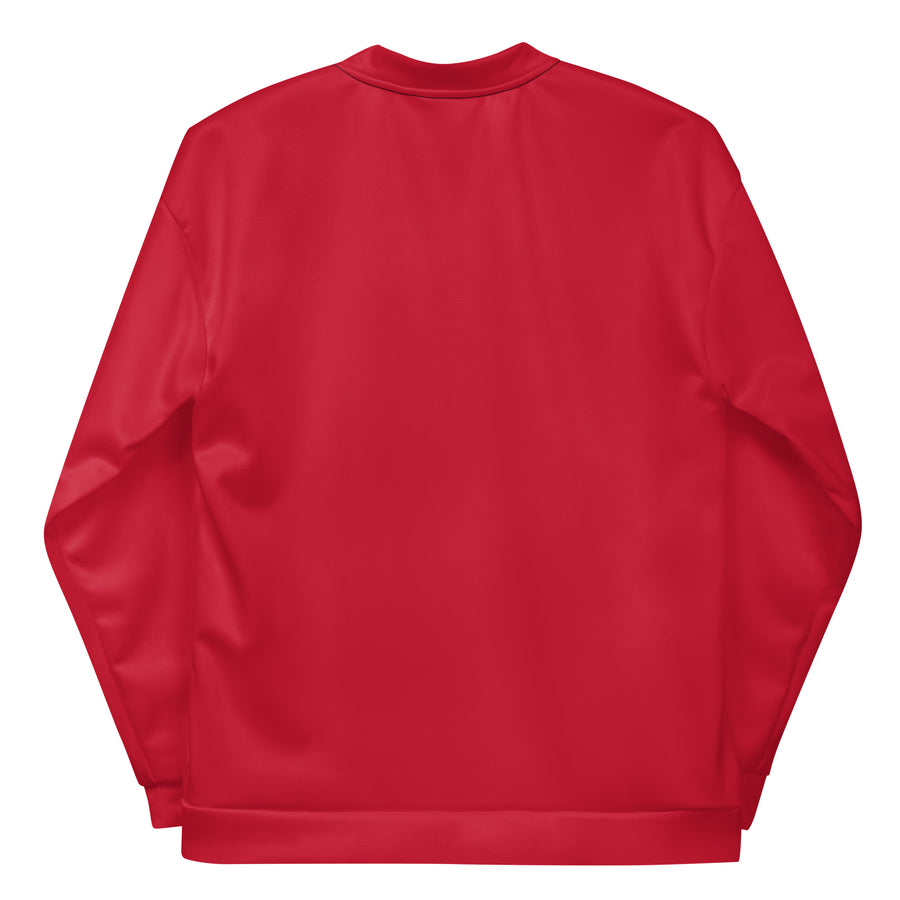 Saucy Unlimited Big White Logo Red Bomber Jacket