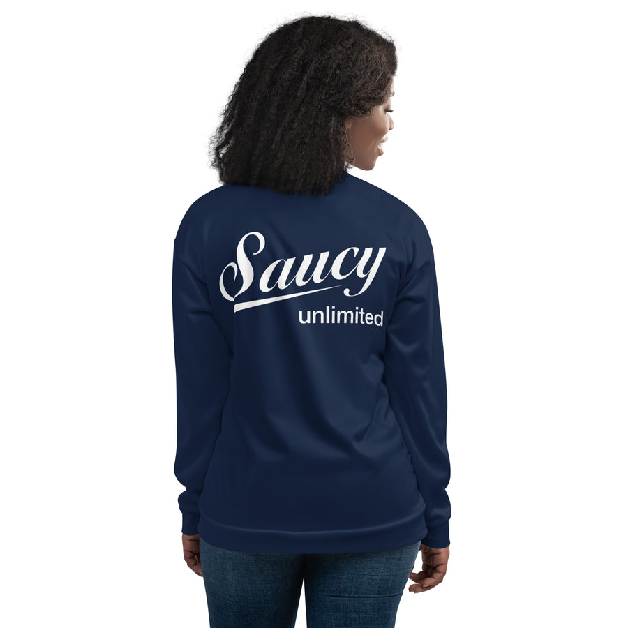 Saucy Unlimited Small White Logo Navy Blue Jacket