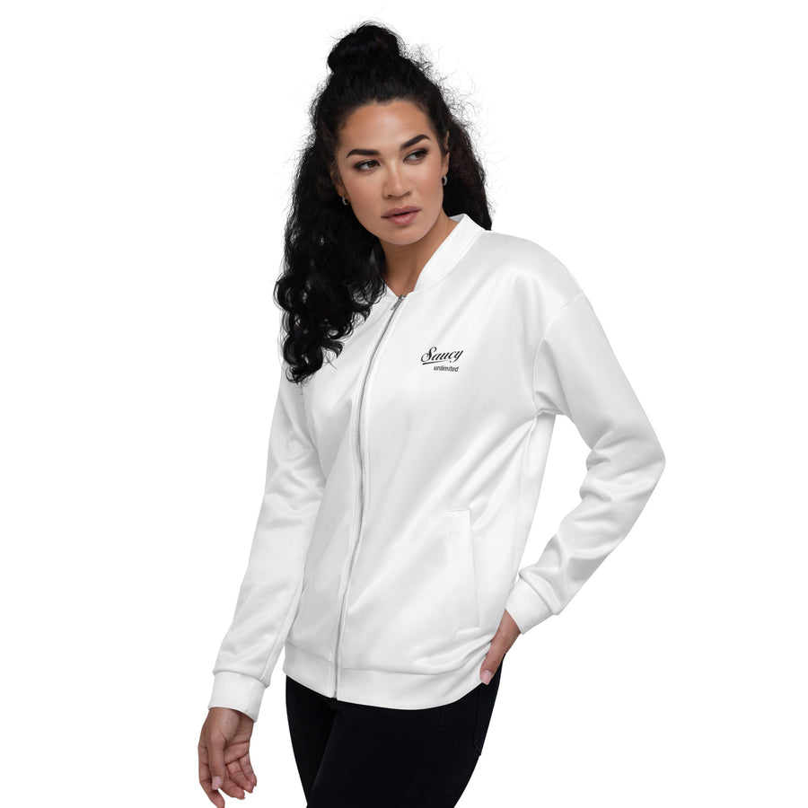 Saucy Unlimited Small Black Logo White Jacket