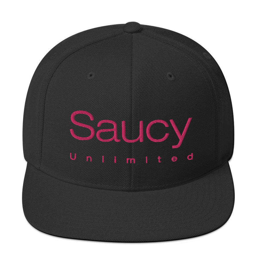 Saucy Unlimited Pink Duo-line Logo Snapback Hat