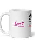 Saucy Unlimited Beach Girl Stacked 'Love Wins!' Glossy Mug