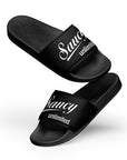 Saucy Unlimited White Logo Women's Black Cover Slides
