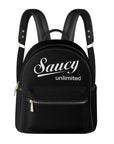 Saucy Unlimited Black Mini Backpack / Purse, White Logo