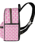 Saucy Unlimited Logo Repeat Pink Mini Backpack / Purse, Black Logo