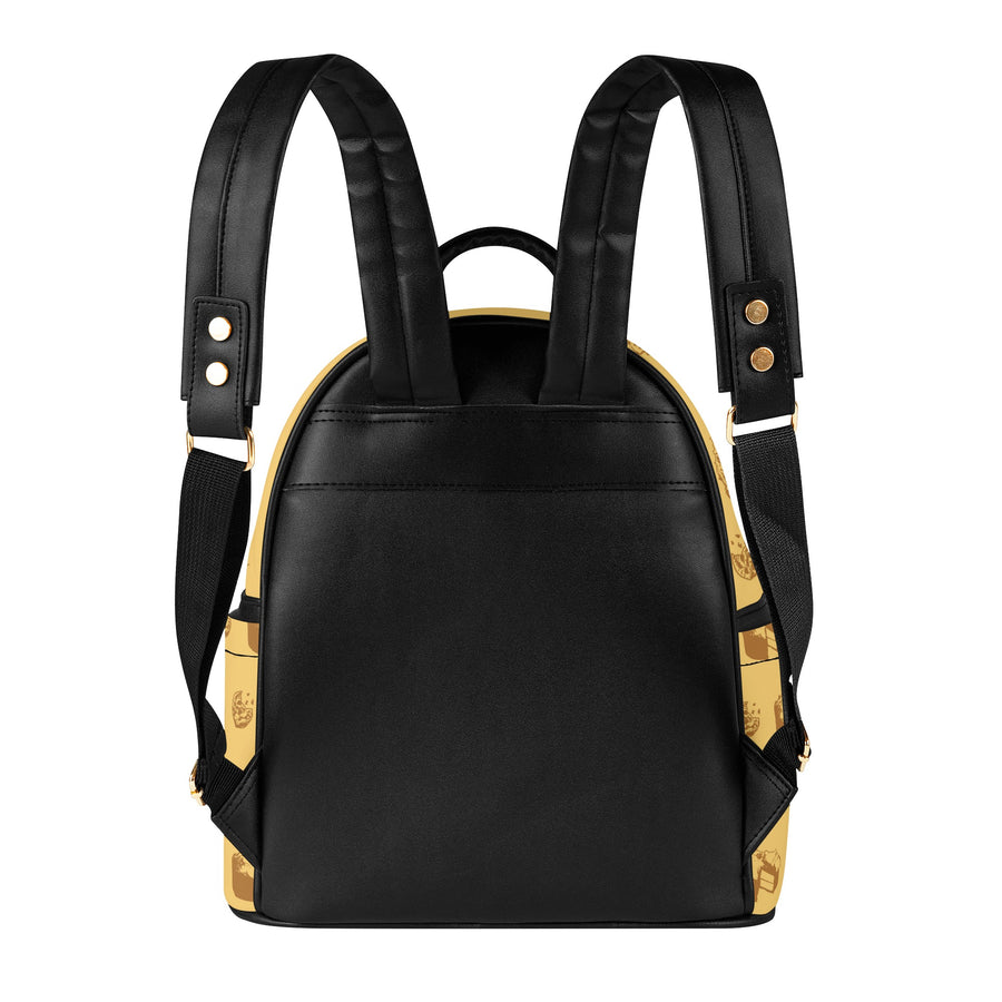 Saucy Unlimited 3 Treats Yellow Mini Backpack / Purse, Black Logo
