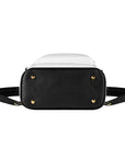 Saucy Unlimited White Backpack / Purse, Black Logo
