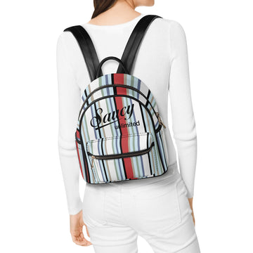 Saucy Unlimited Signature Fabric Pattern Backpack, Black Logo