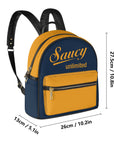 Saucy Unlimited Navy Backpack / Purse, Gold Logo