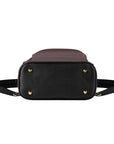 Saucy Unlimited Eggplant Brown Backpack / Purse, Black Logo
