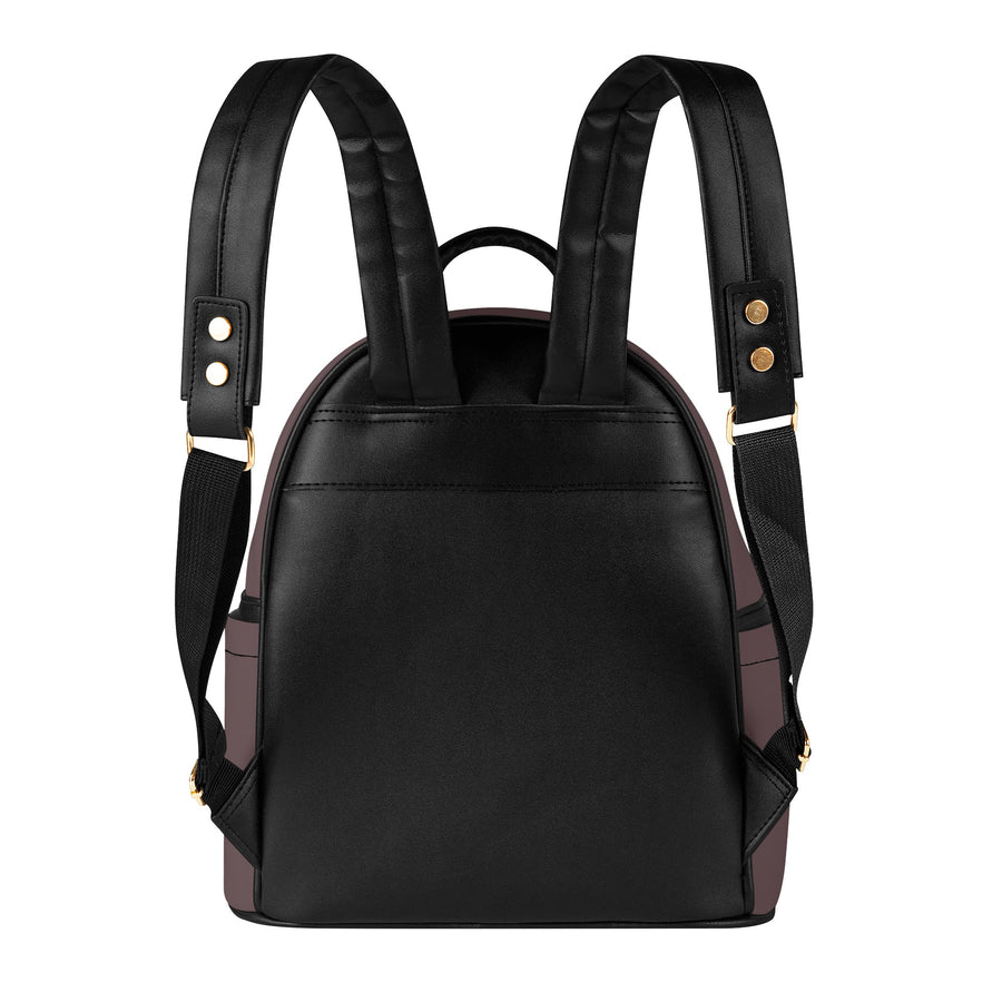 Saucy Unlimited Eggplant Brown Backpack / Purse, Black Logo