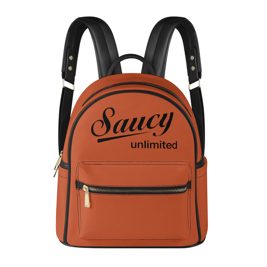 Saucy Unlimited Tomato Brown Backpack / Purse, Black Logo