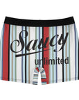 Saucy Unlimited Black Logo Signature Fabric Pattern Boxer Briefs