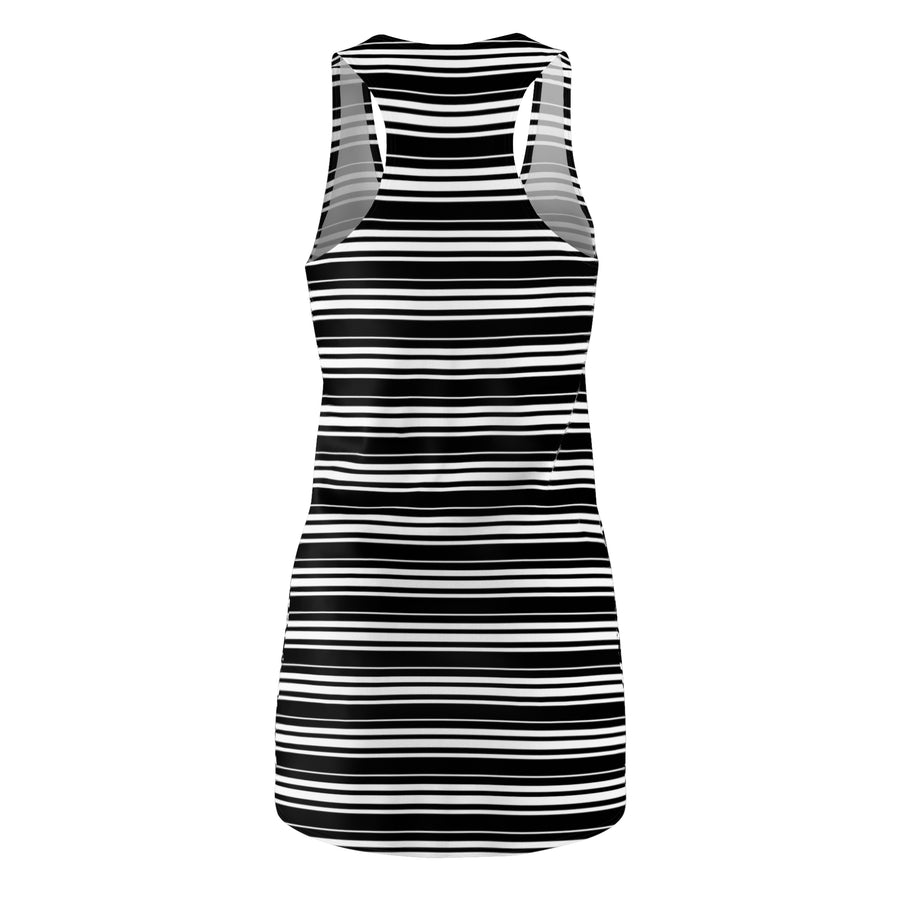 SAUCY UNLIMITED Women's Black & White Stripe Racerback Dress