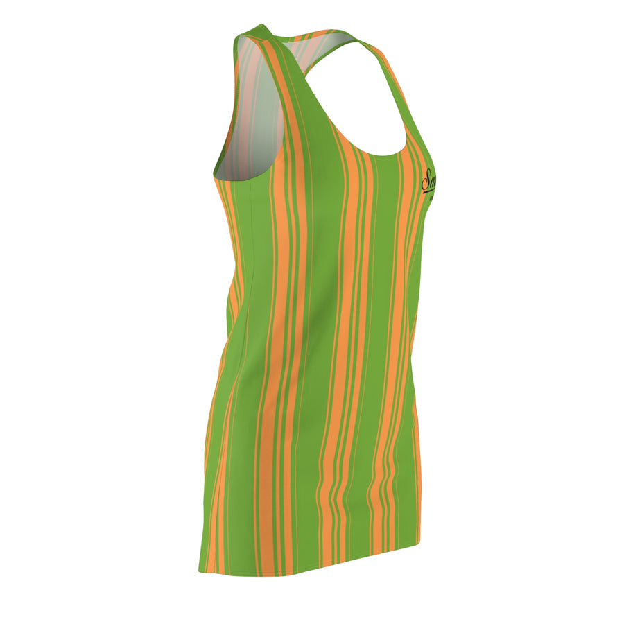 SAUCY UNLIMITED Lime Green & Yellow Stripe Racerback Dress