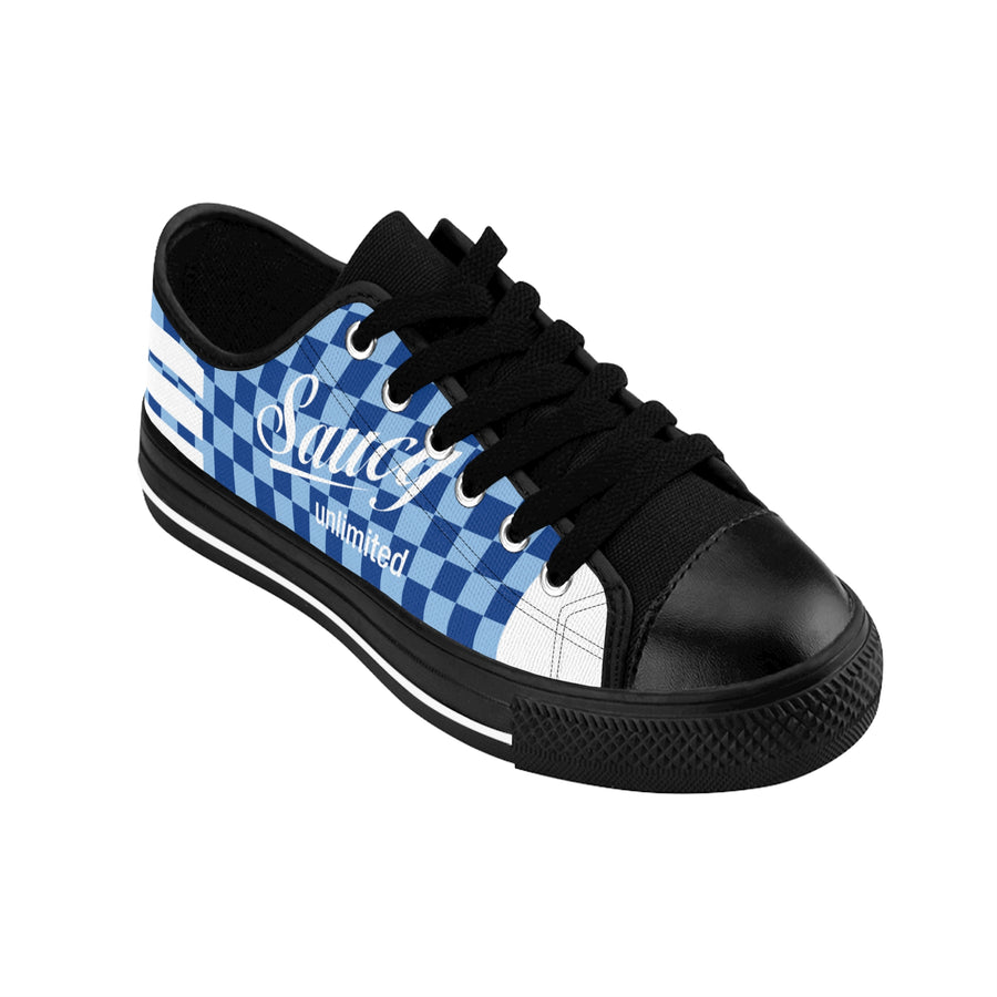 Saucy Unlimited Blue Checkers/White Type BUTTERFLIES