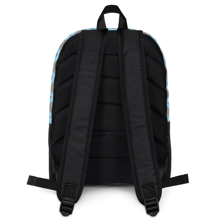 Saucy Unlimited Gray & Baby Blue Logo Backpack