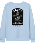 Saucy Unlimited Hawaiian Surfer Light Blue Sweatshirt