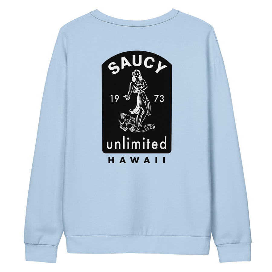 Saucy Unlimited Hawaiian Surfer Light Blue Sweatshirt