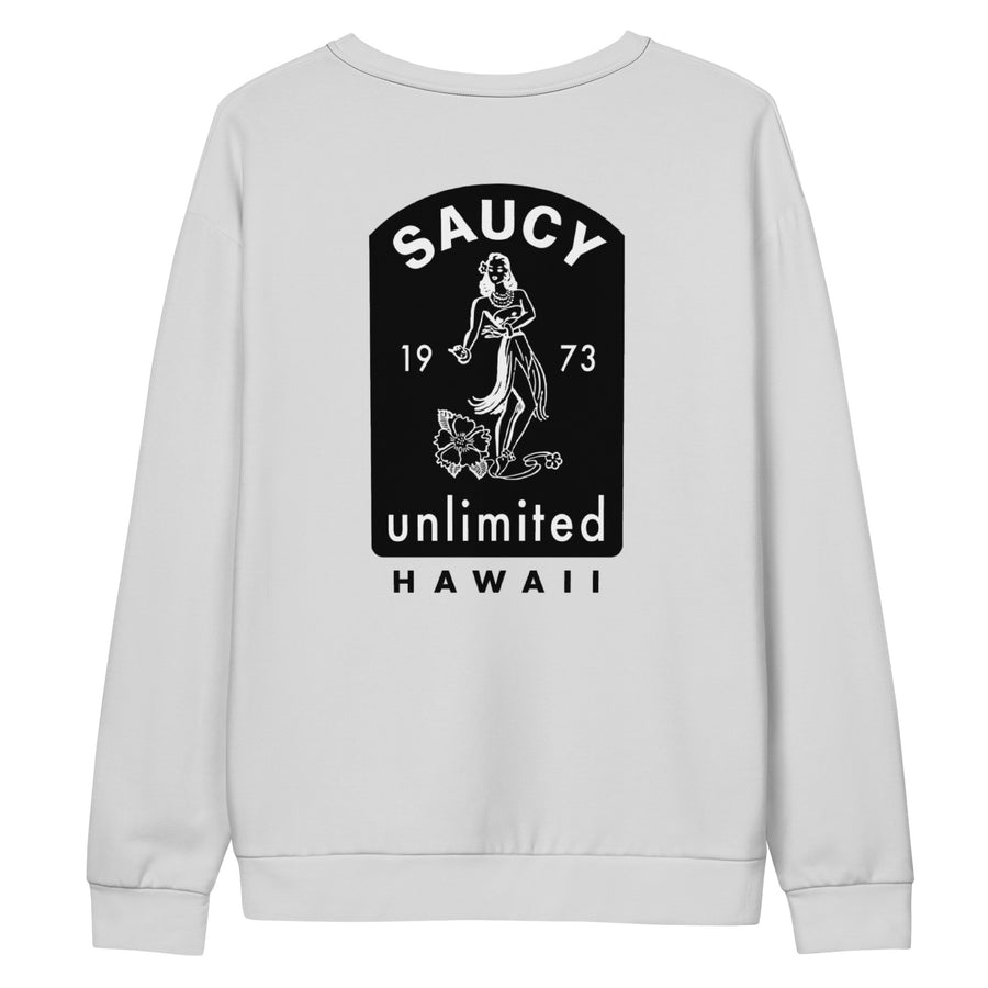 Saucy Unlimited Hawaiian Surfer Light Gray Sweatshirt