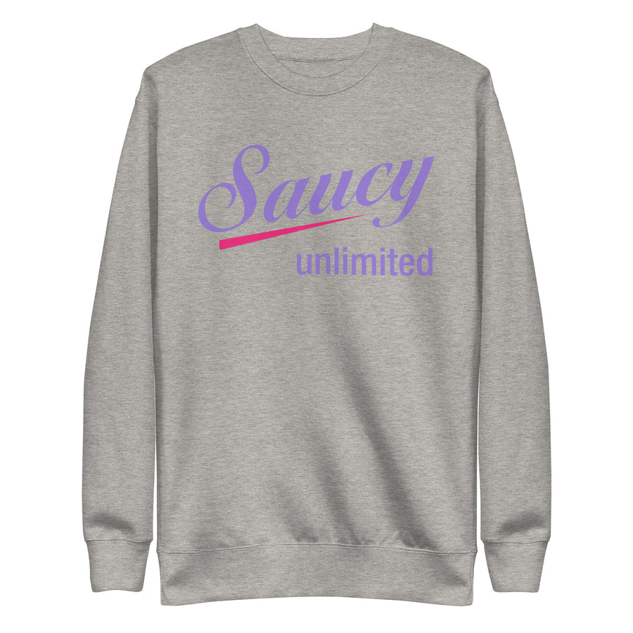 Saucy Unlimited Purple and Pink Logo Sweatshirt