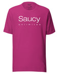 Saucy Unlimited White Two Line Logo T-shirt