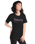 Saucy Unlimited Violet Two Line Logo Tee