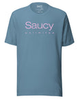 Saucy Unlimited Violet Two Line Logo Tee