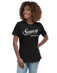 Saucy Unlimited Black T-Shirt With White Logo