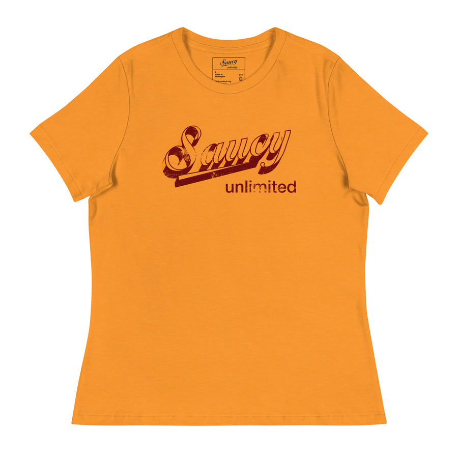 Saucy Unlimited Gravel 3D Logo Gold & Brown T-Shirt